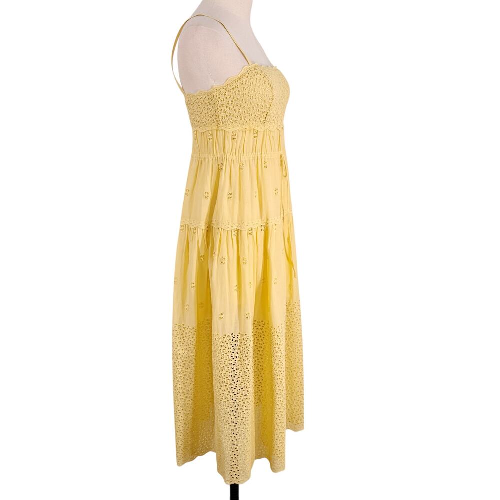 NWT Ulla Johnson Isadore Midi Dress Yellow Eyelet Preppy Beach Party Size 2 - Picture 6 of 16